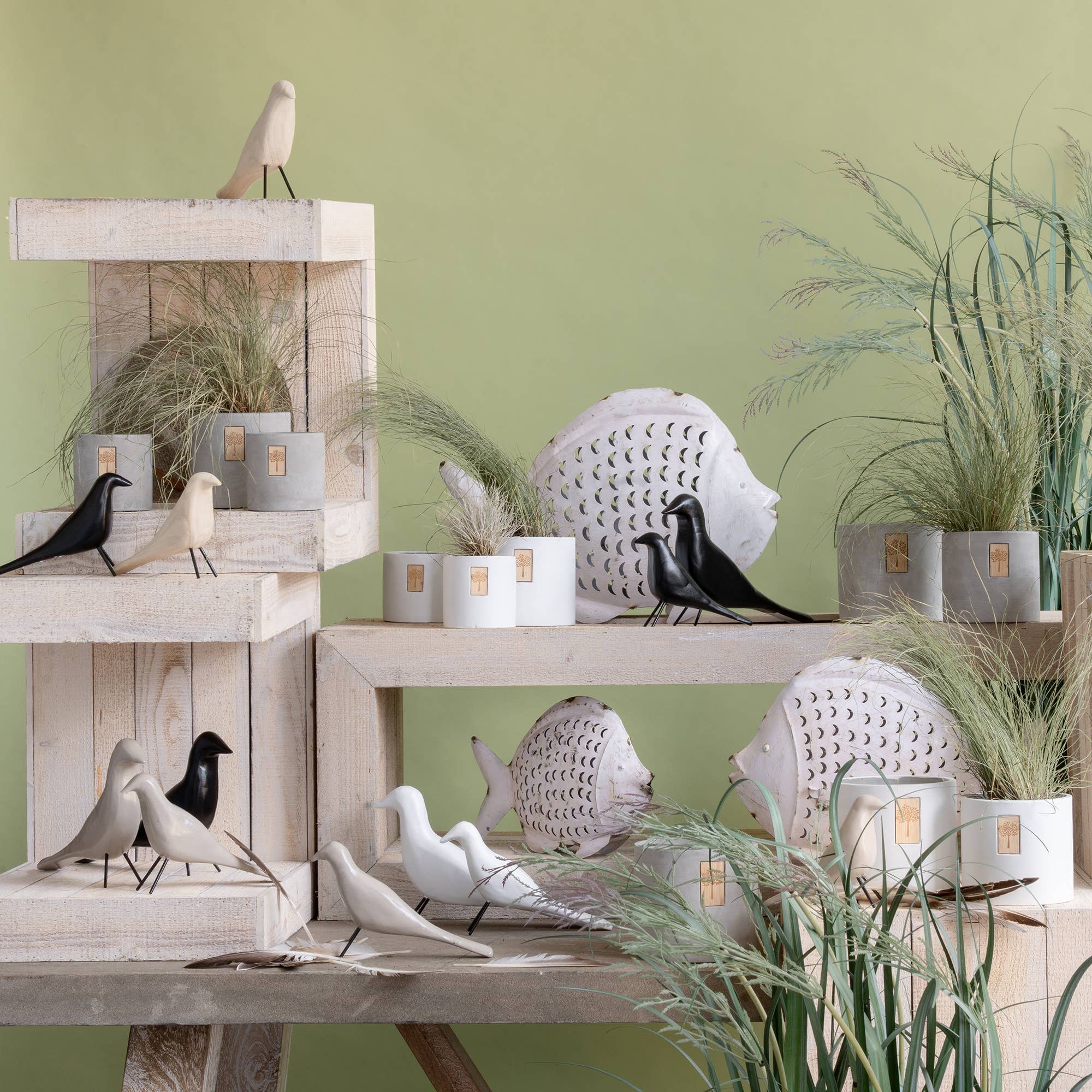 Holz Vogel Luigi, L34cm, B5,5cm, H12cm, Natur