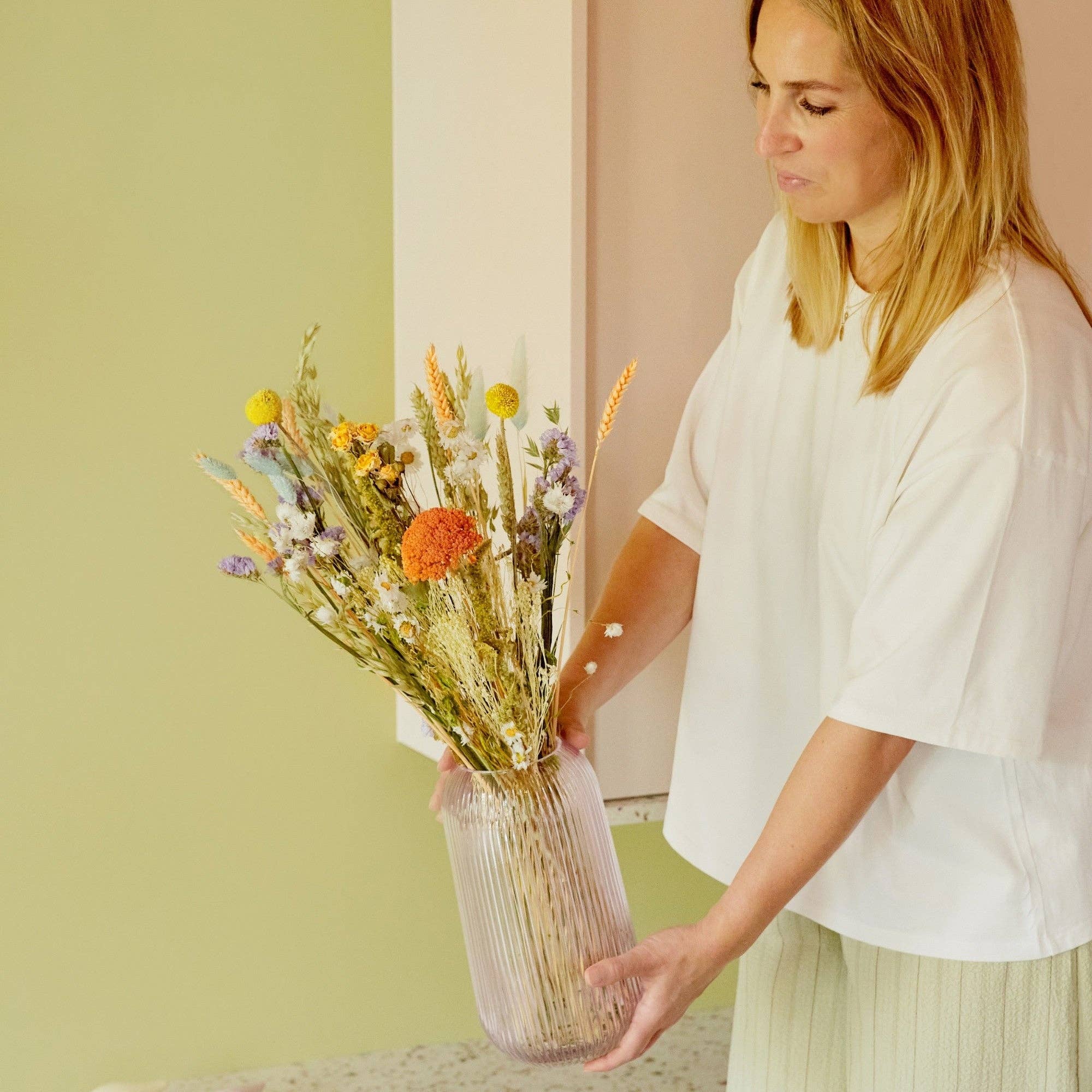 Trockenblumen - Feldstrauß - Pastellfreude