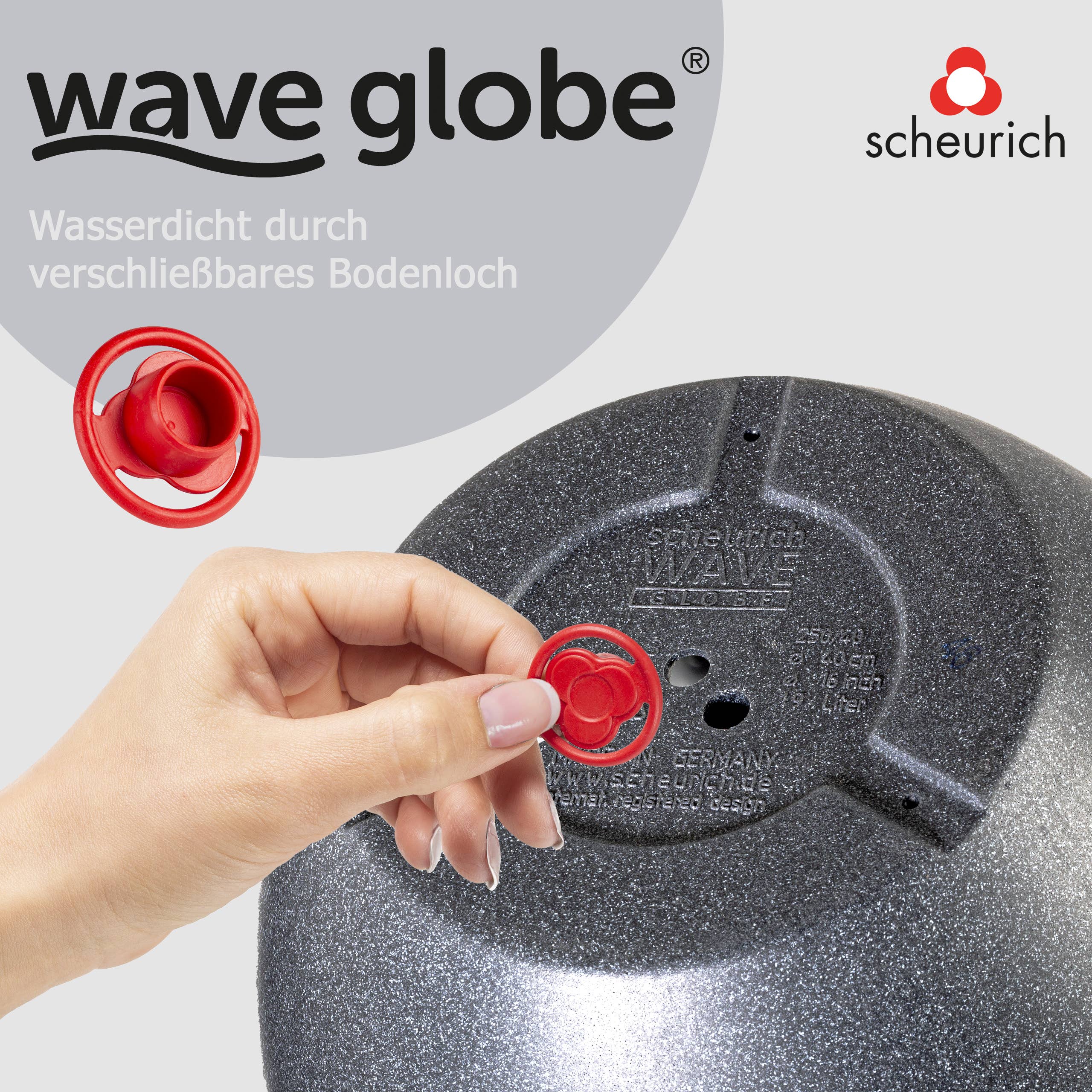 Blumentopf/Pflanzgefäß Wave Globe 250 aus Kunststoff