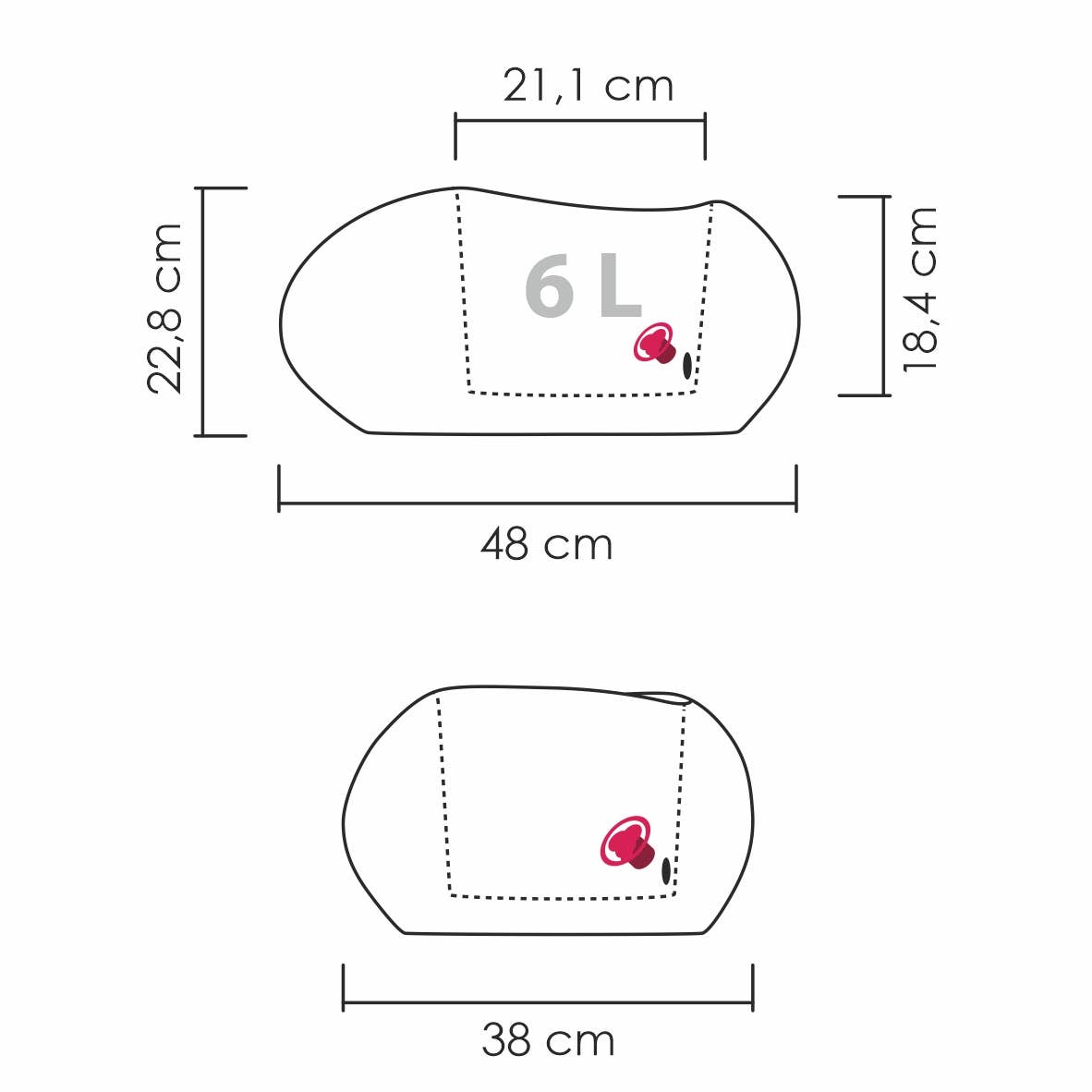 Blumentopf/Pflanzgefäß Flow 280 aus Kunststoff