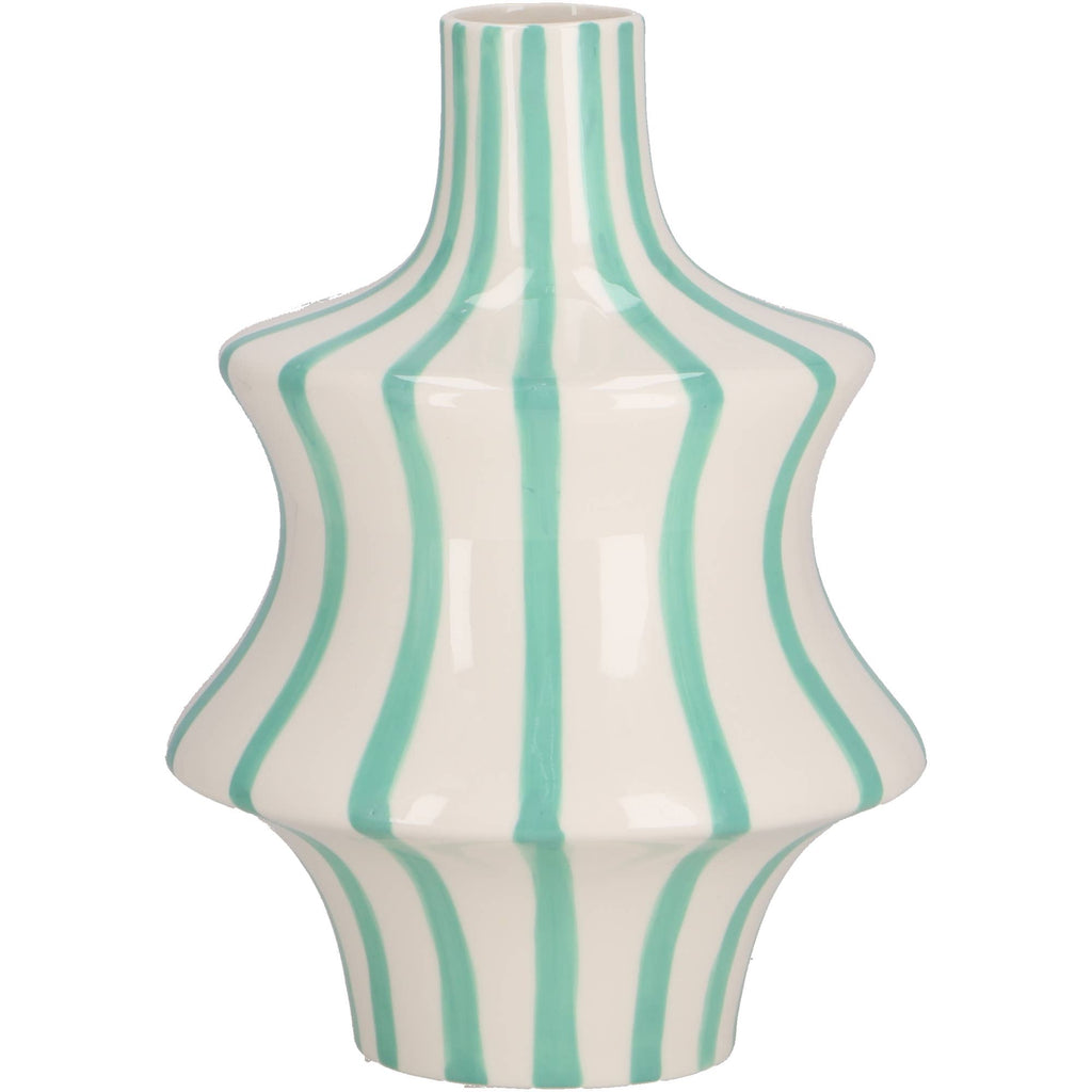 Keramik Vase Finley, D18cm, H25cm, Grün Glanz