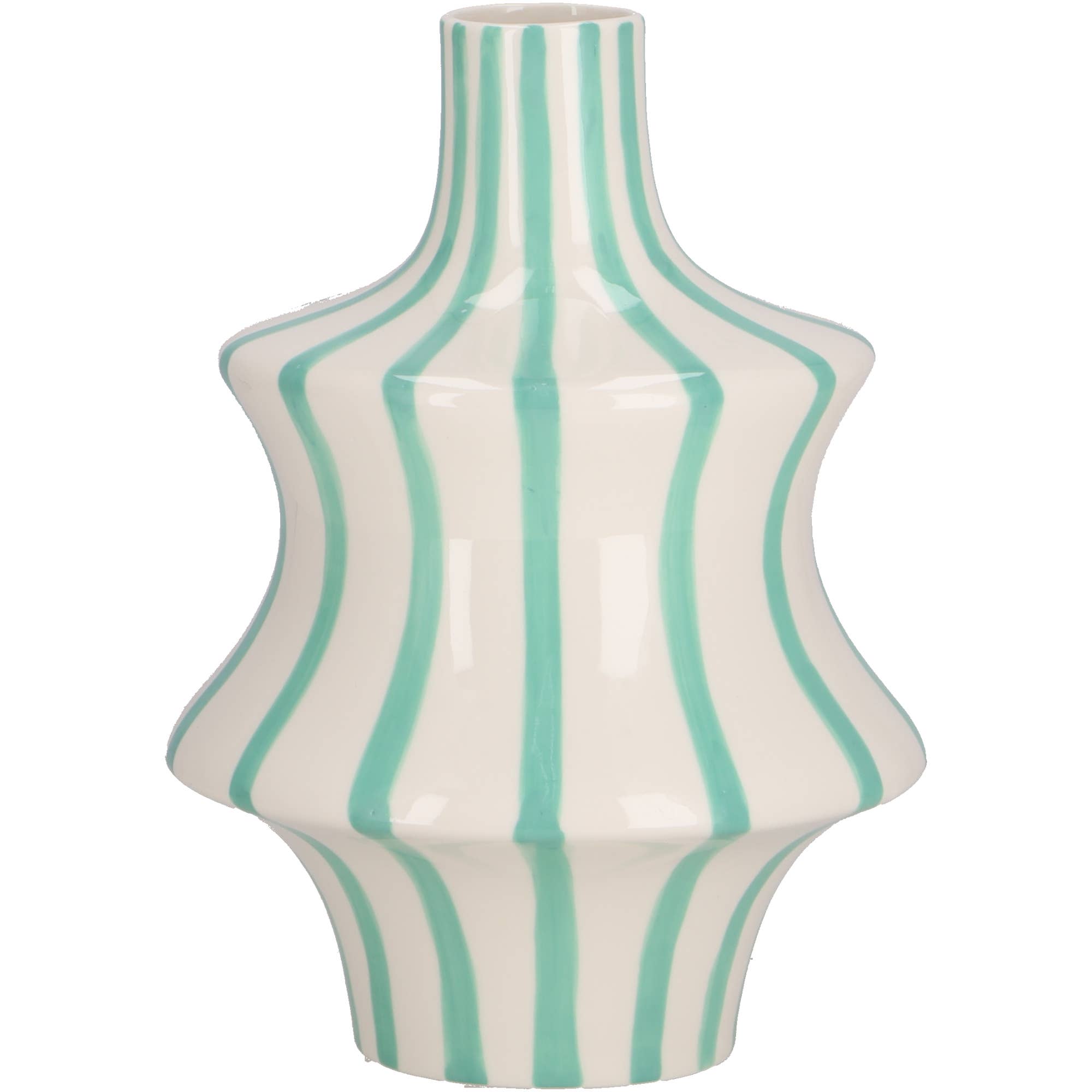 Keramik Vase Finley, D18cm, H25cm, Grün Glanz