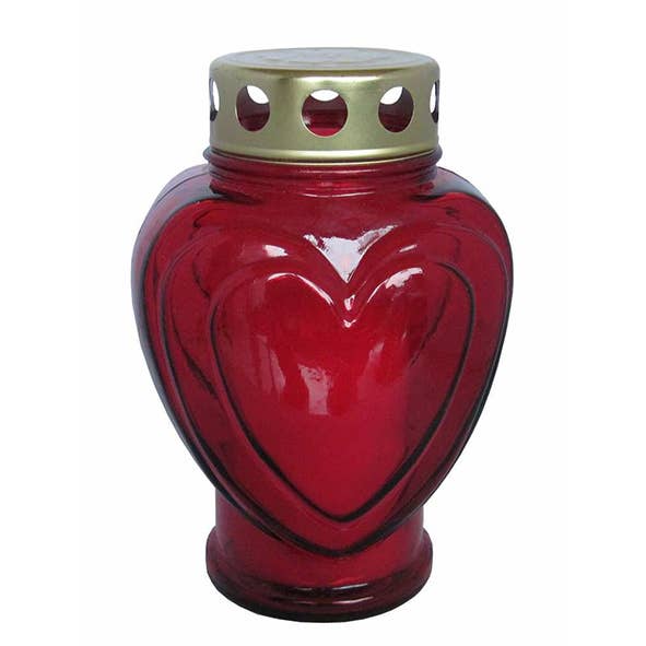 Grablampe Glas Charles, H 17, 5cm, Rot