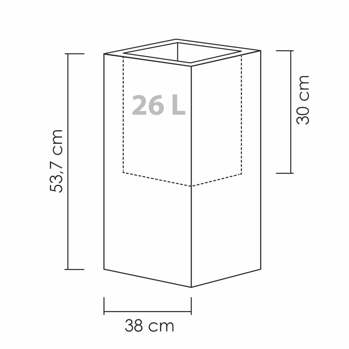 Blumentopf/Pflanzgefäß C-Cube 240 aus Kunststoff