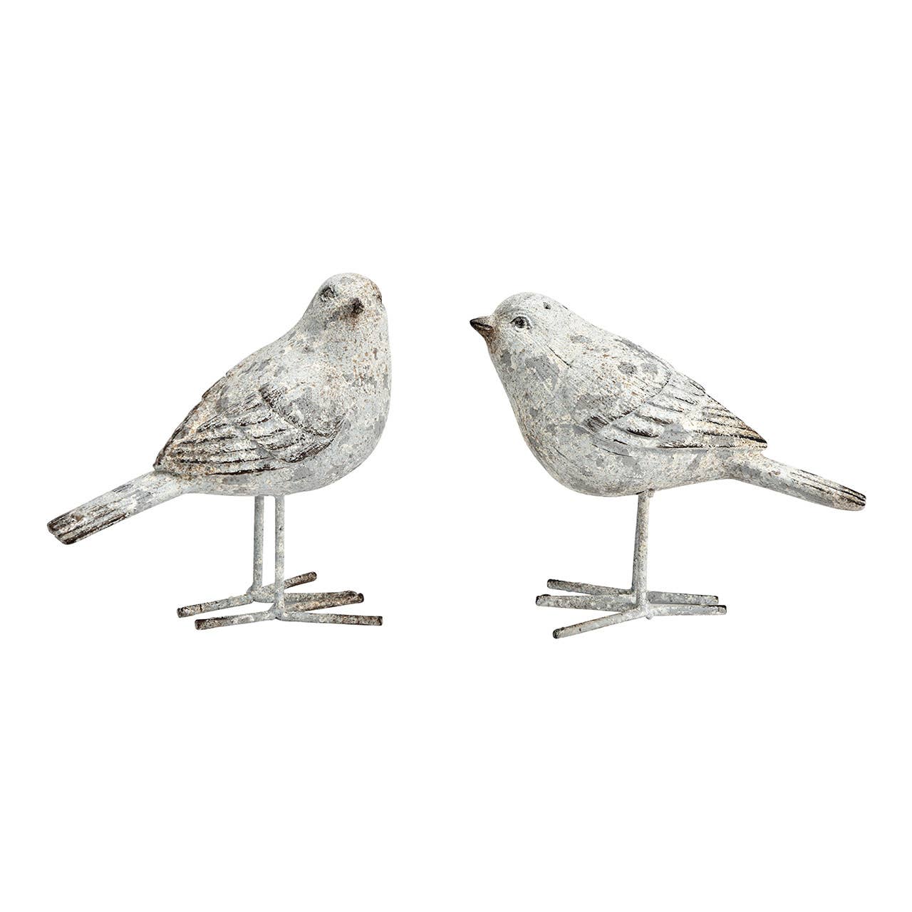 Vogel Antik FInish aus Poly grau  (B/H/T) 15x14x7cm