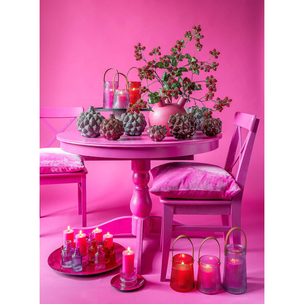 Glas Flasche Jamie, 3 Farben, D7cm, H15cm, pink/li