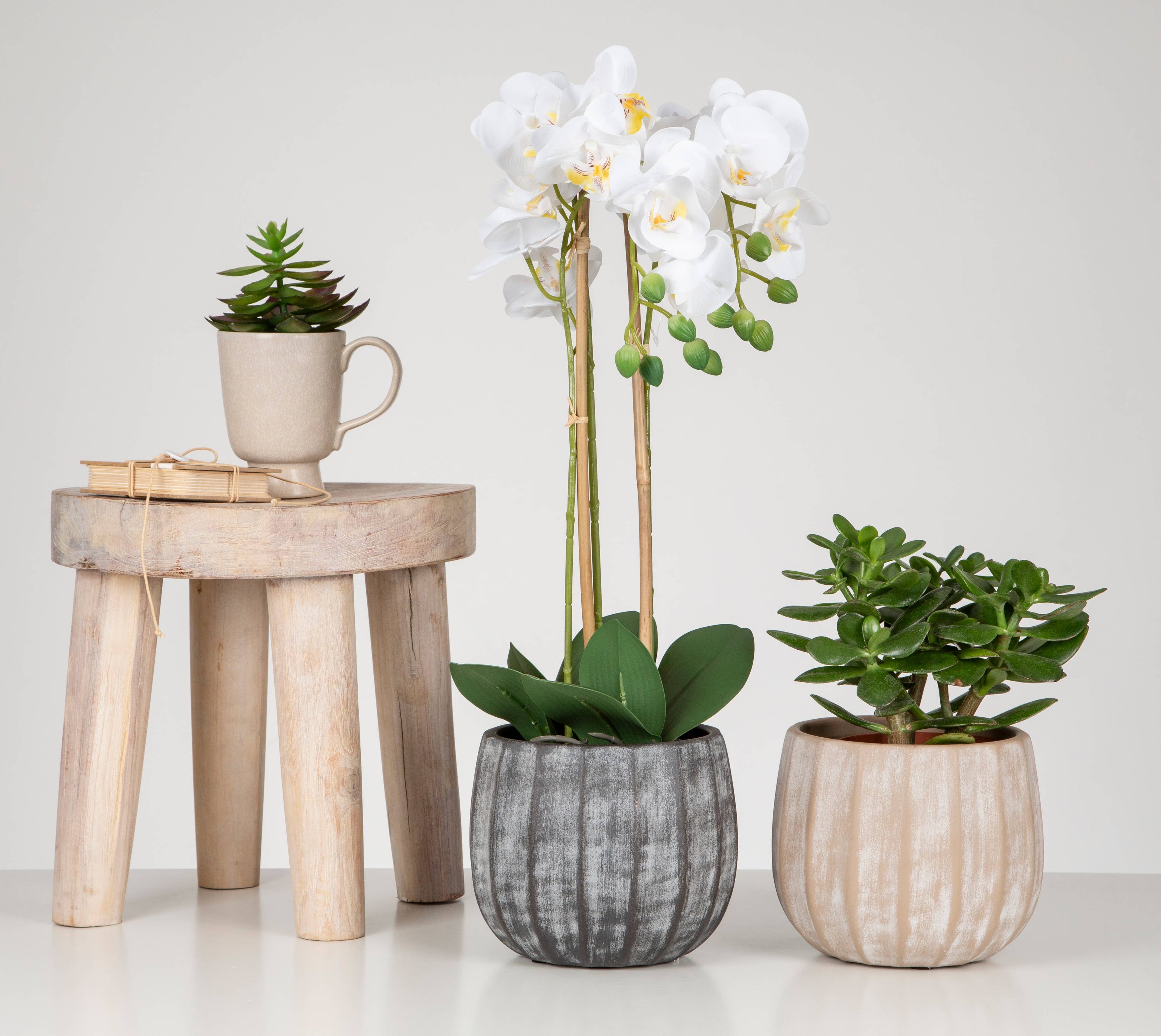 Blumentopf/Übertopf 784 Washed Grey aus Keramik