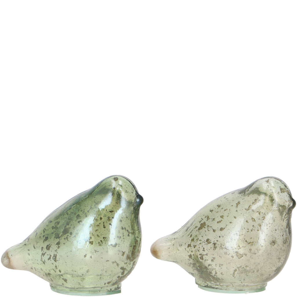 Glas Vogel Seelze, L12cm, B8cm, H12cm, Grün