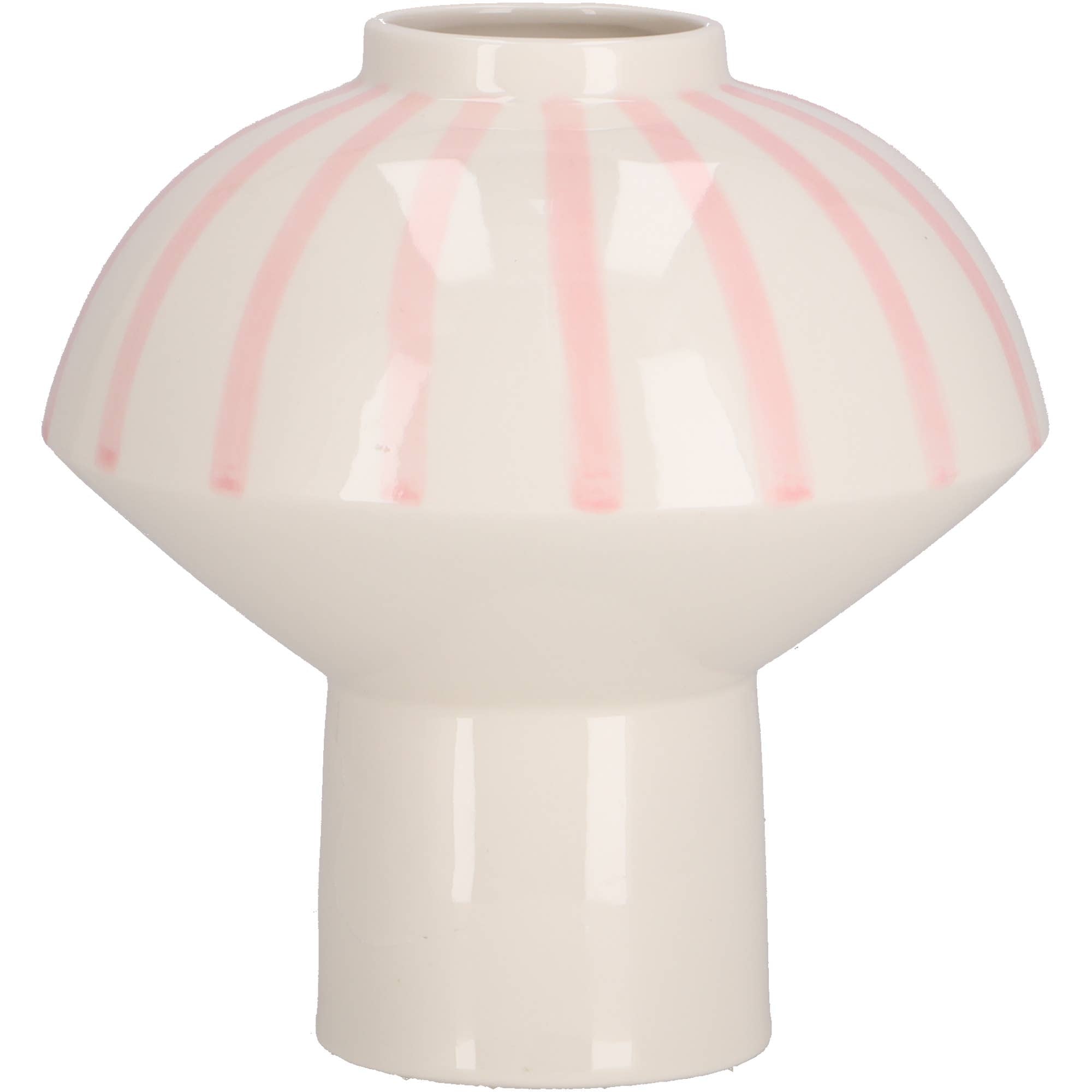 Keramik Vase Finley Bauchig, D21cm, H22cm, Rosa Gl