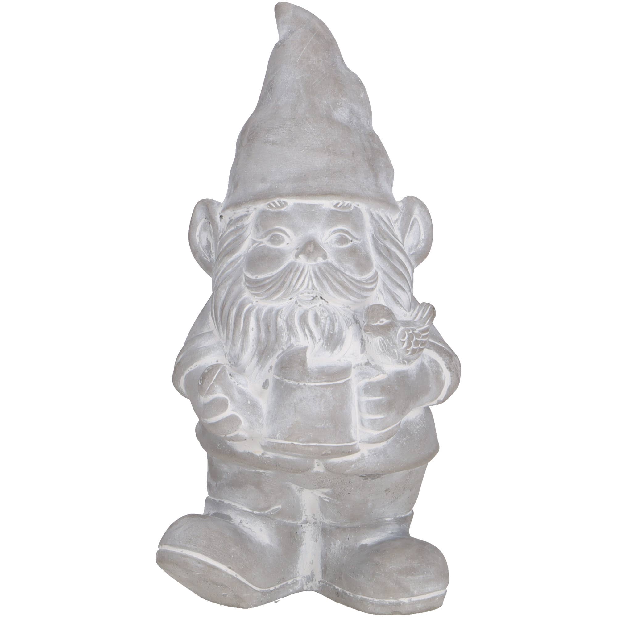 Beton Zwerg Inara Mit Gießkanne & Vogel, D13cm, H2