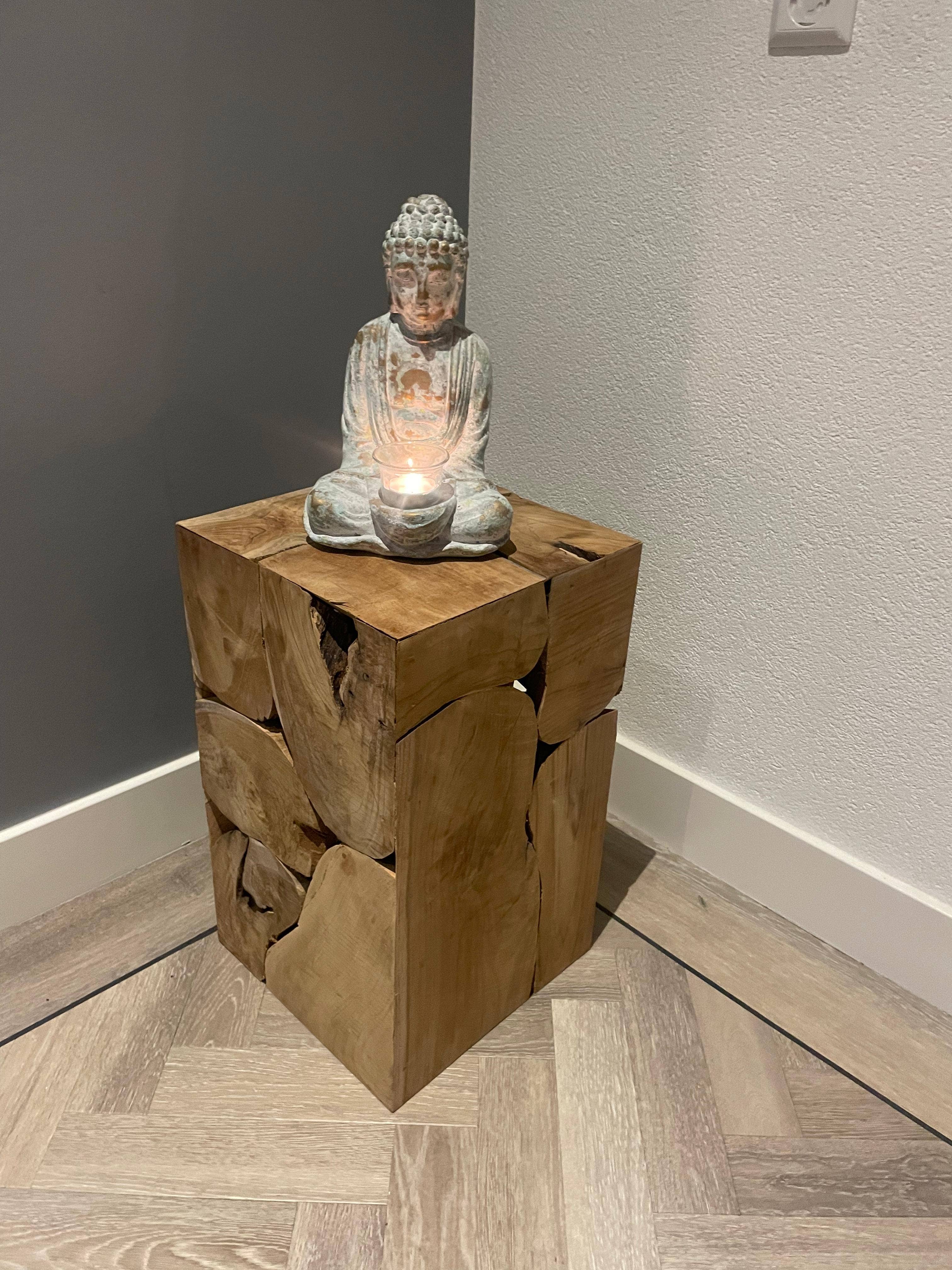 Kleiner Side Table und Pflanztopf Würfel 30 x 30 x 50 cm