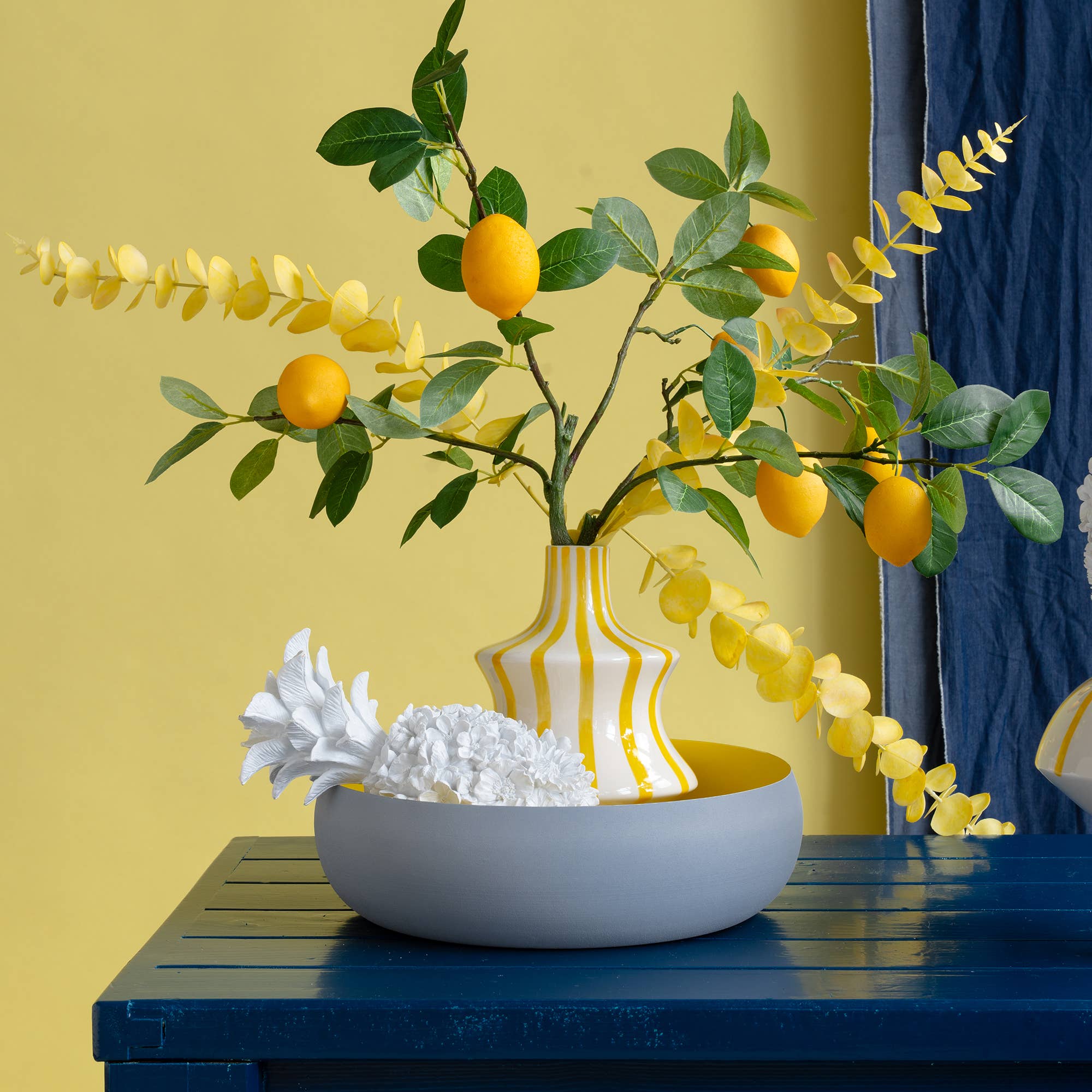 Keramik Vase Finley, D18cm, H25cm, Gelb Glanz