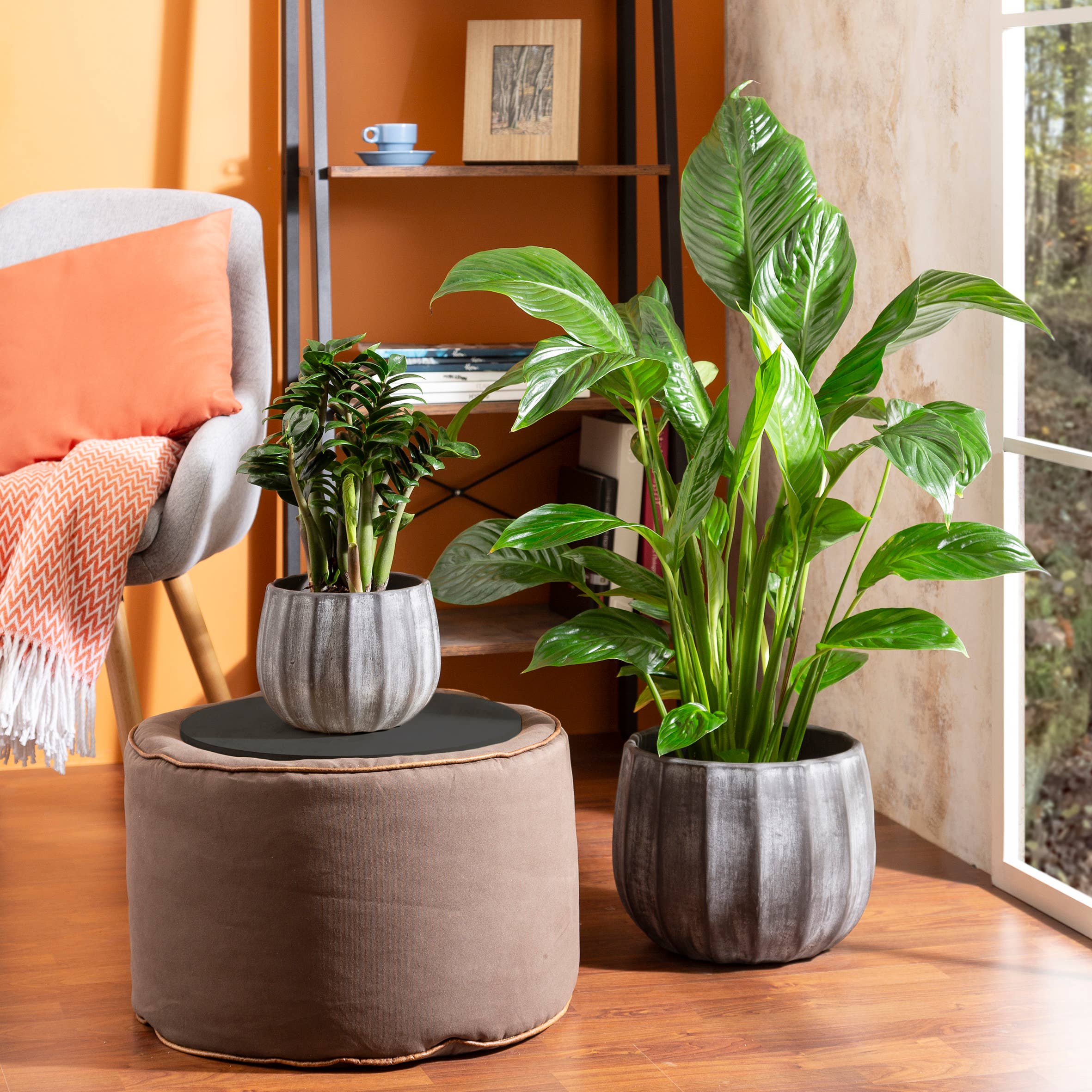 Blumentopf/Übertopf 784 Washed Grey aus Keramik