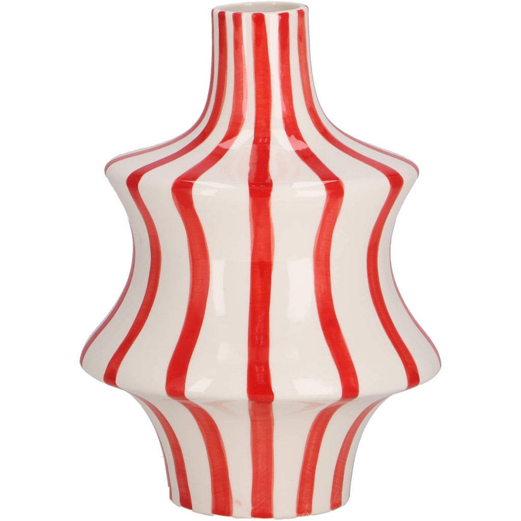 Keramik Vase Finley, D18cm, H25cm, Rot Glanz