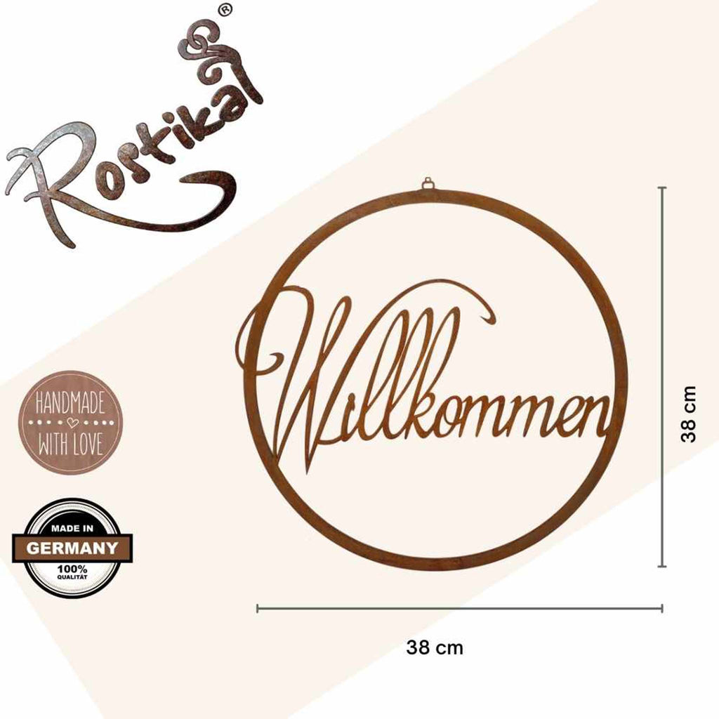 Willkommen Türkranz Boho Fensterdeko Rost Deko Türschild