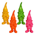 Gartenzwerg aus Poly,  Gelb/Rosa/Grün/Orange (B/H/T) 7x21x7cm