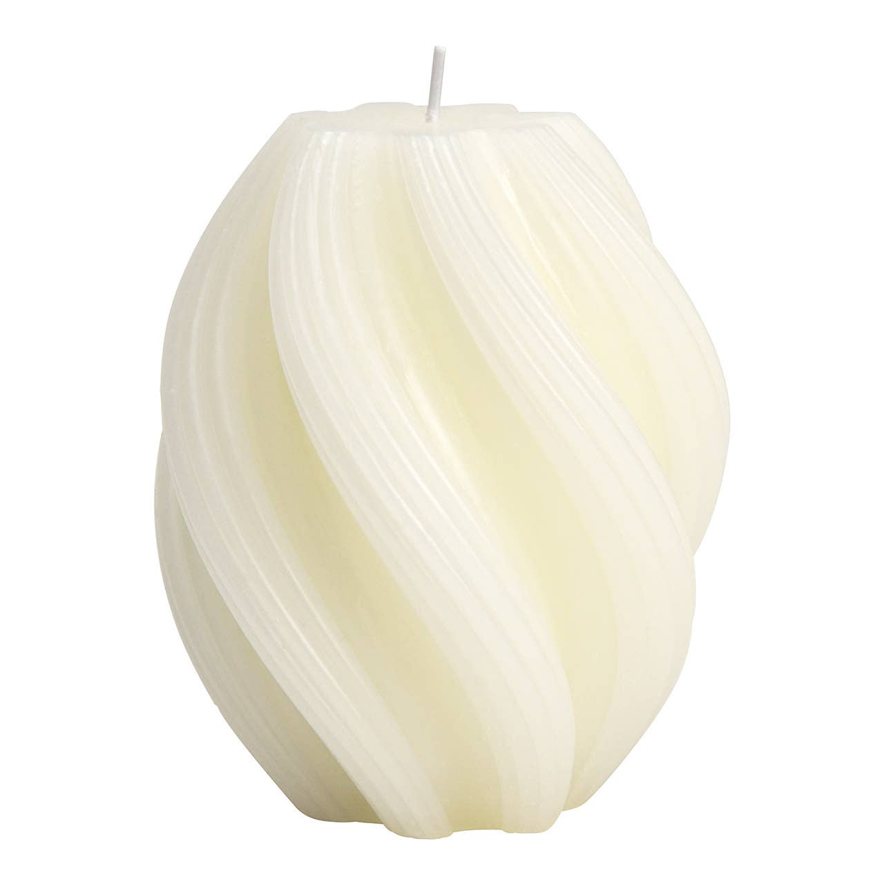 Kerze gedreht aus Wachs, Weiß (B/H/T) 11x14x11cm