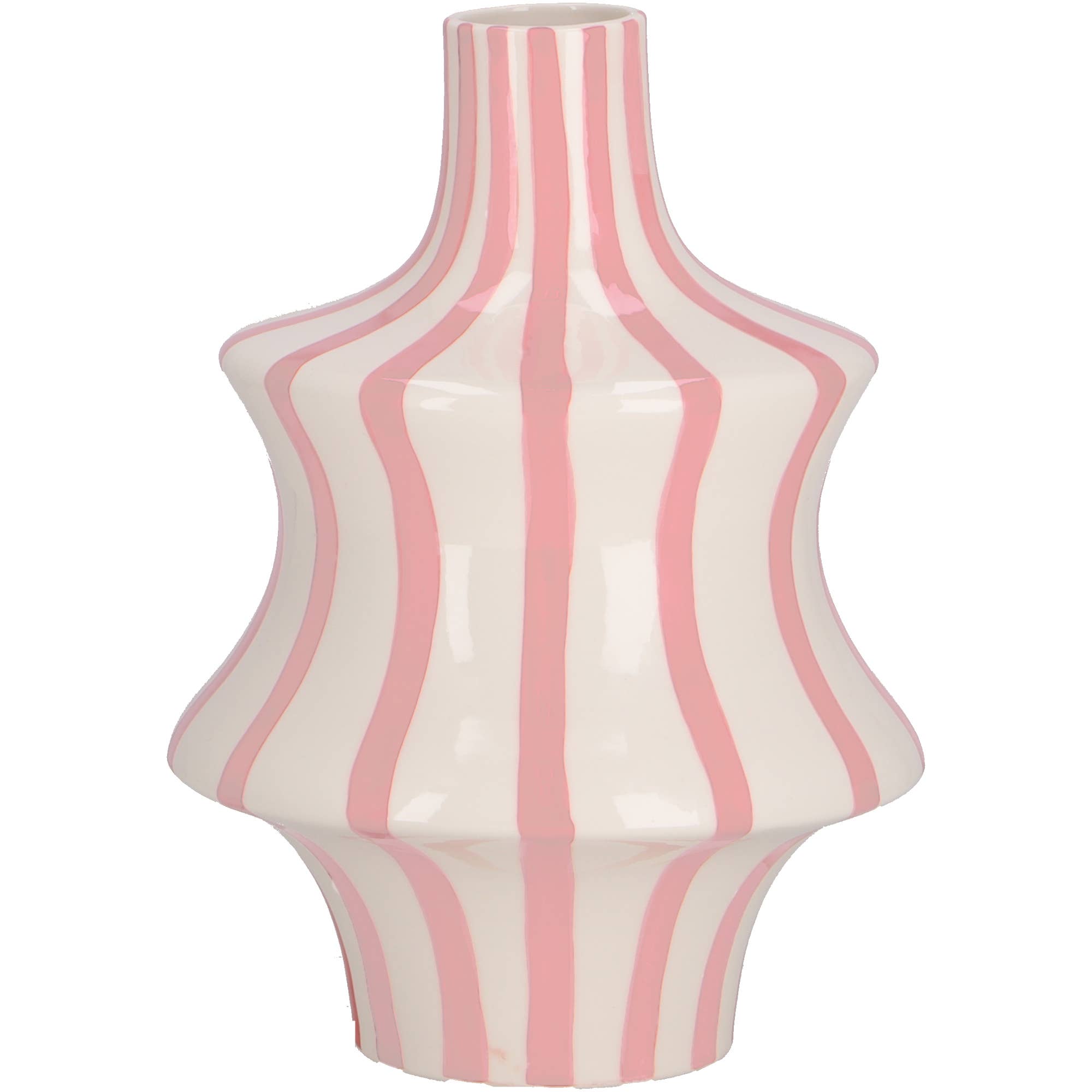 Keramik Vase Finley, D18cm, H25cm, Rosa Glanz