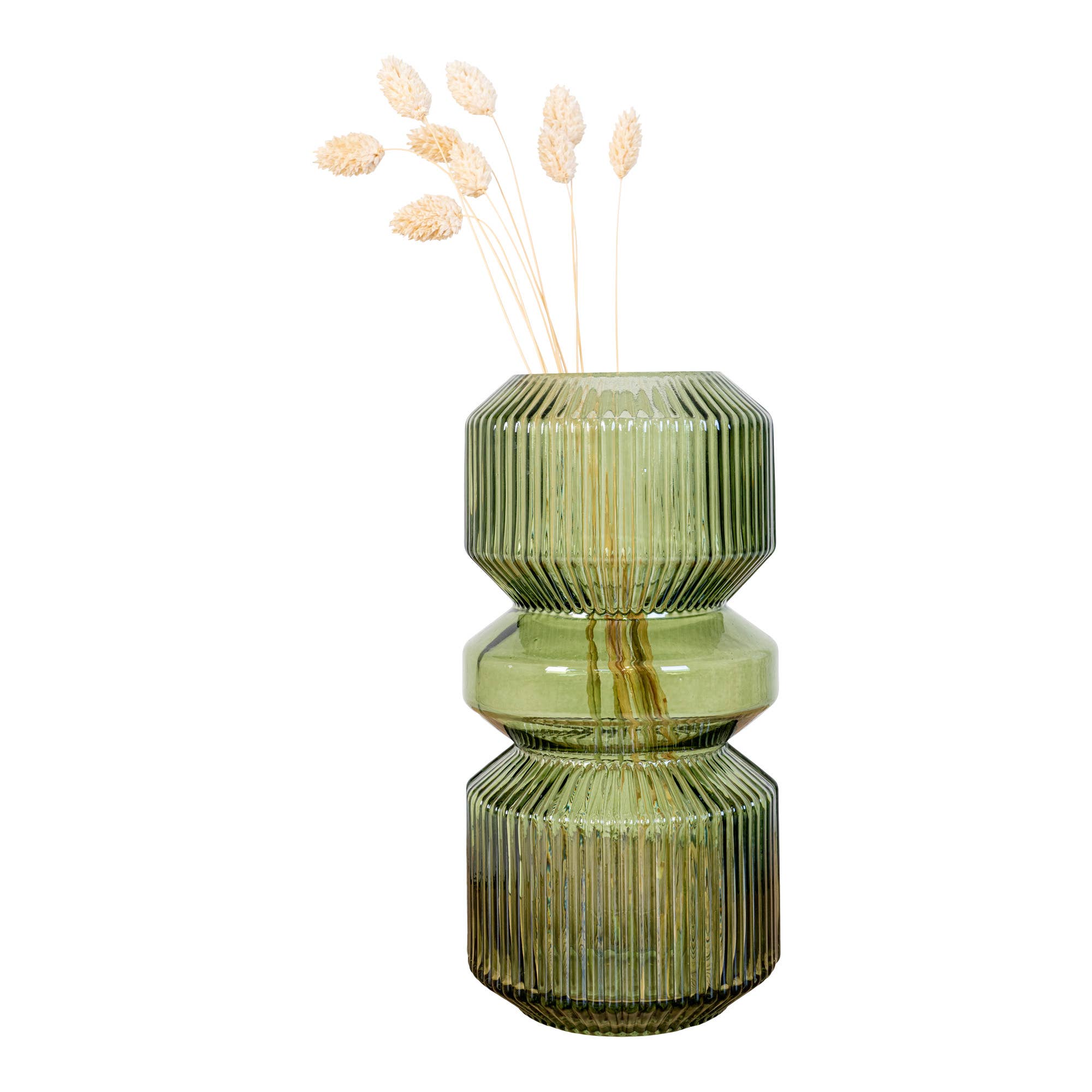 Glasvase - Vase aus grünem Glas Ø12x25 cm