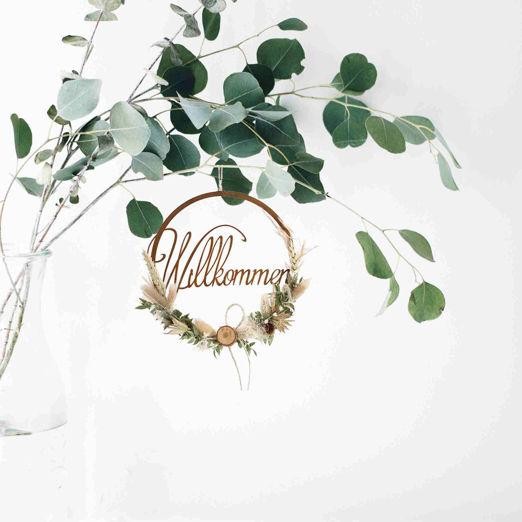 Willkommen Türkranz Boho Fensterdeko Rost Deko Türschild