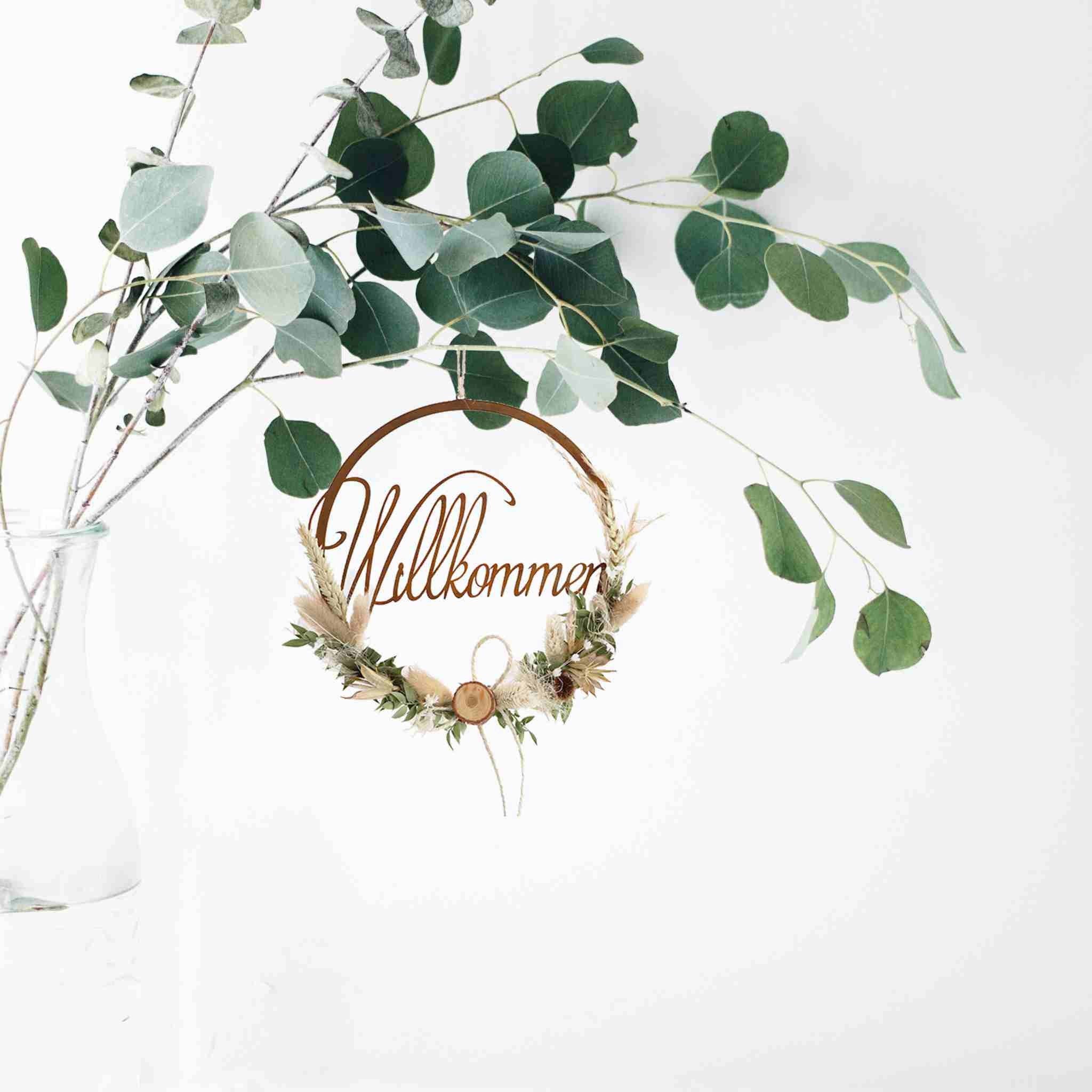 Willkommen Türkranz Boho Fensterdeko Rost Deko Türschild