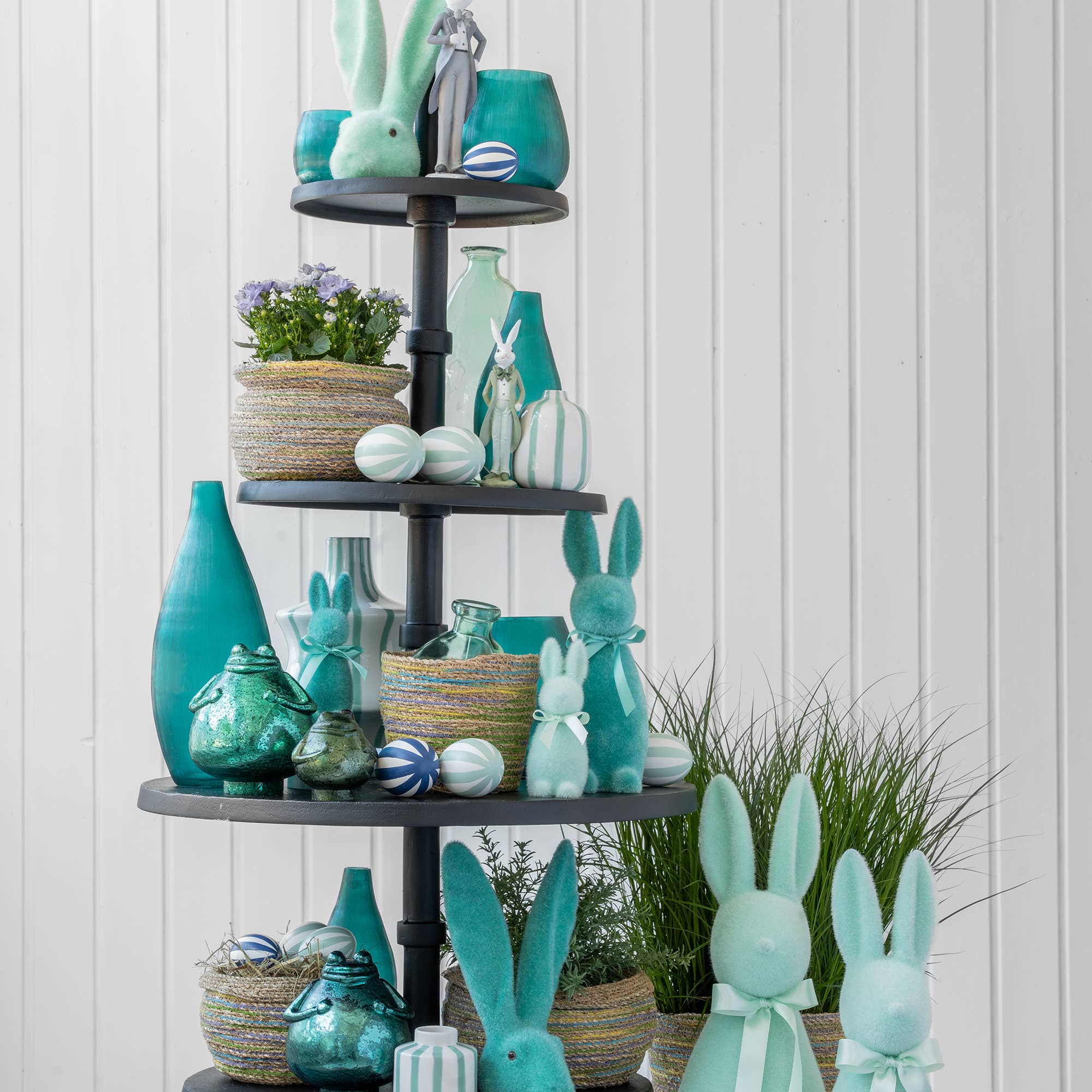 Keramik Vase Finley, D18cm, H25cm, Grün Glanz