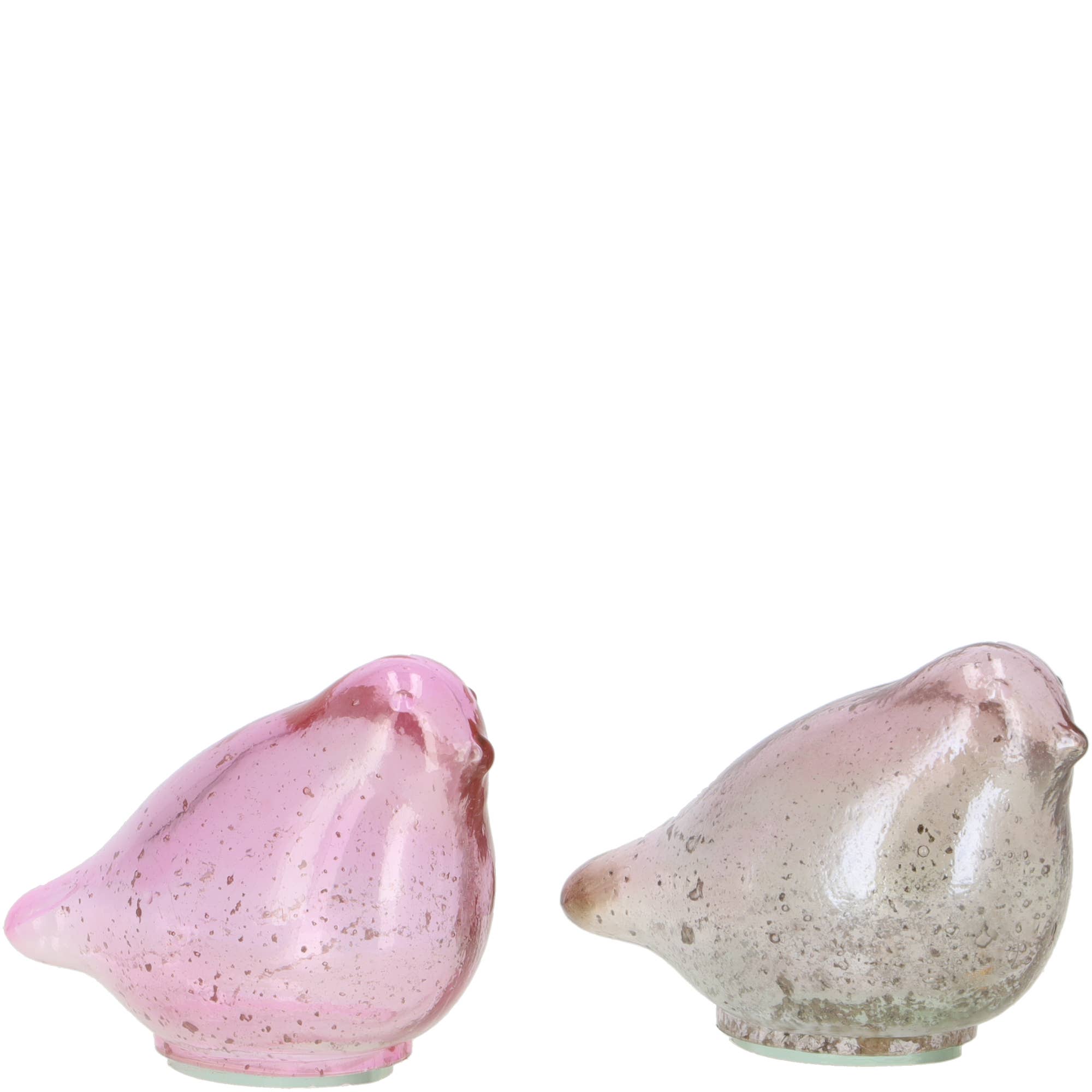 Glas Vogel Seelze, L12cm, B8cm, H12cm, Rosa