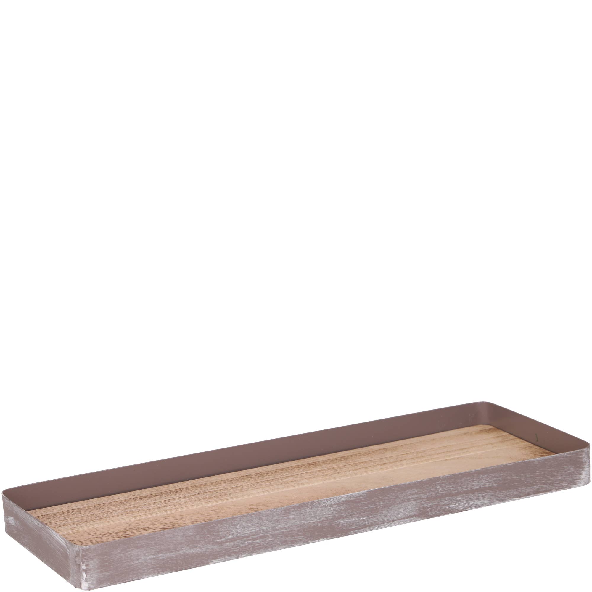 Holz Tablett Jake, L40cm, B13cm, H3cm, Mit Metall #2