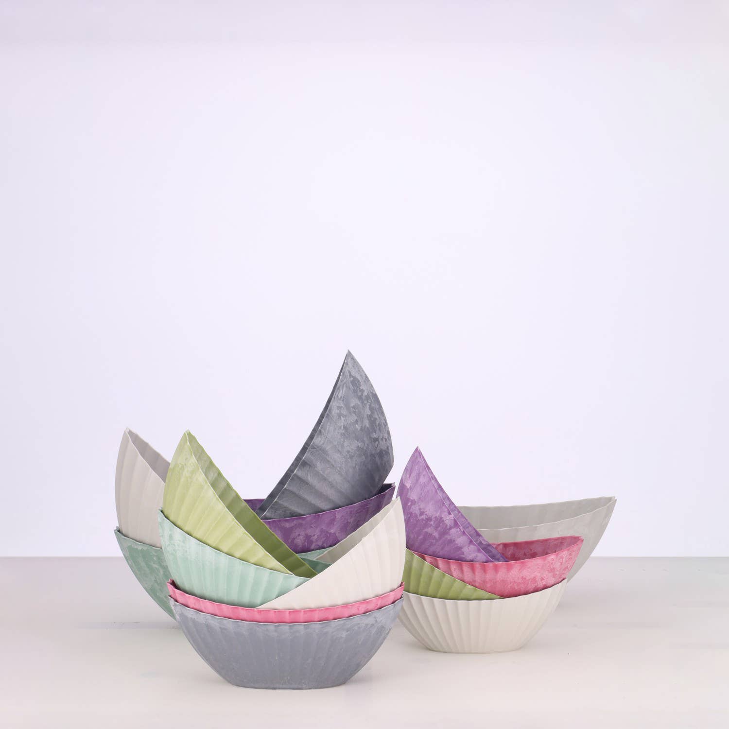 Kunststoff Jardiniere Lutz Schiff, L36cm, H14cm, L