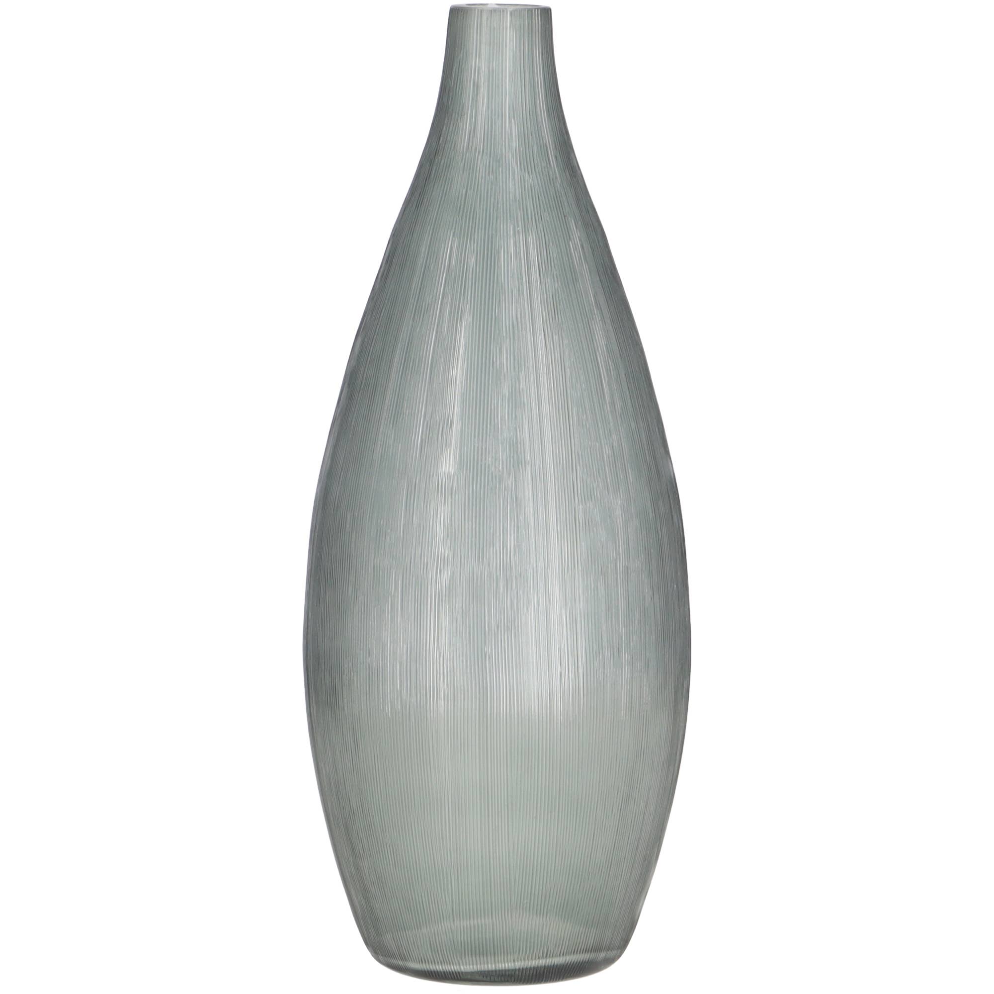 Glas Vase Foggia, D12cm, H31cm, Grau