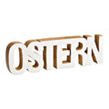 Aufsteller Ostern aus Mangoholz weiß (B/H/T) 26x8x2cm