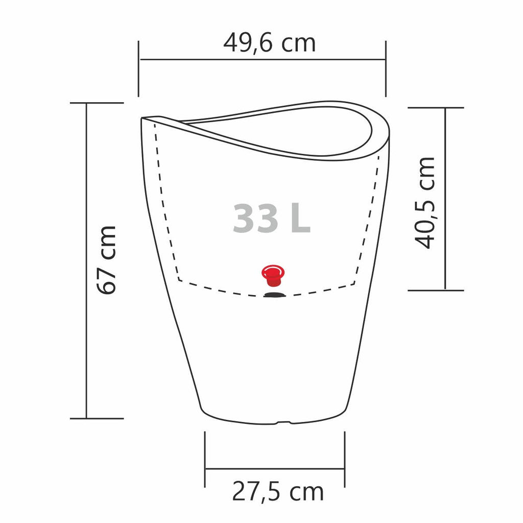 Blumentopf/Pflanzgefäß Wave Globe High 254 aus Kunststoff