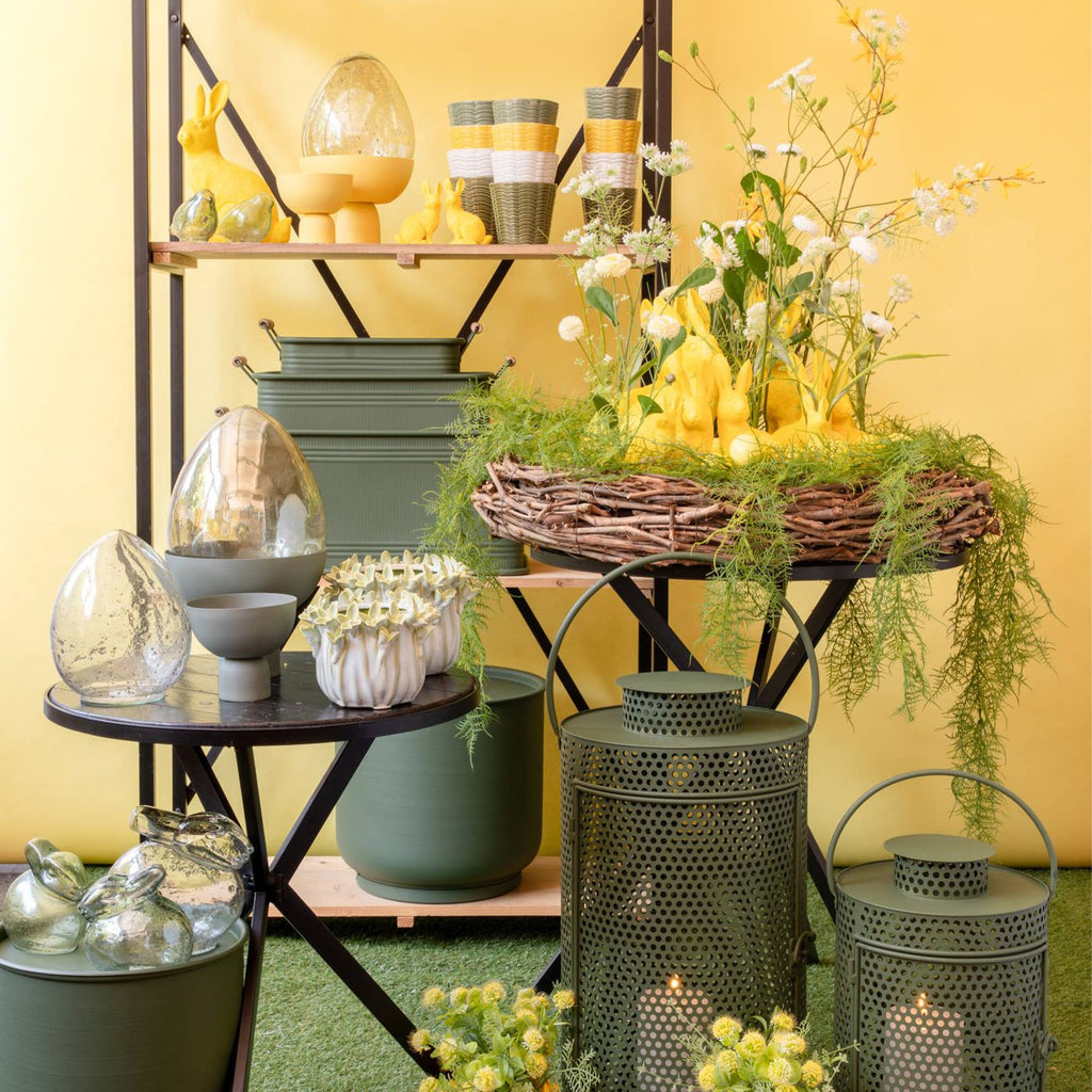 Glas Vogel Seelze, L12cm, B8cm, H12cm, Grün