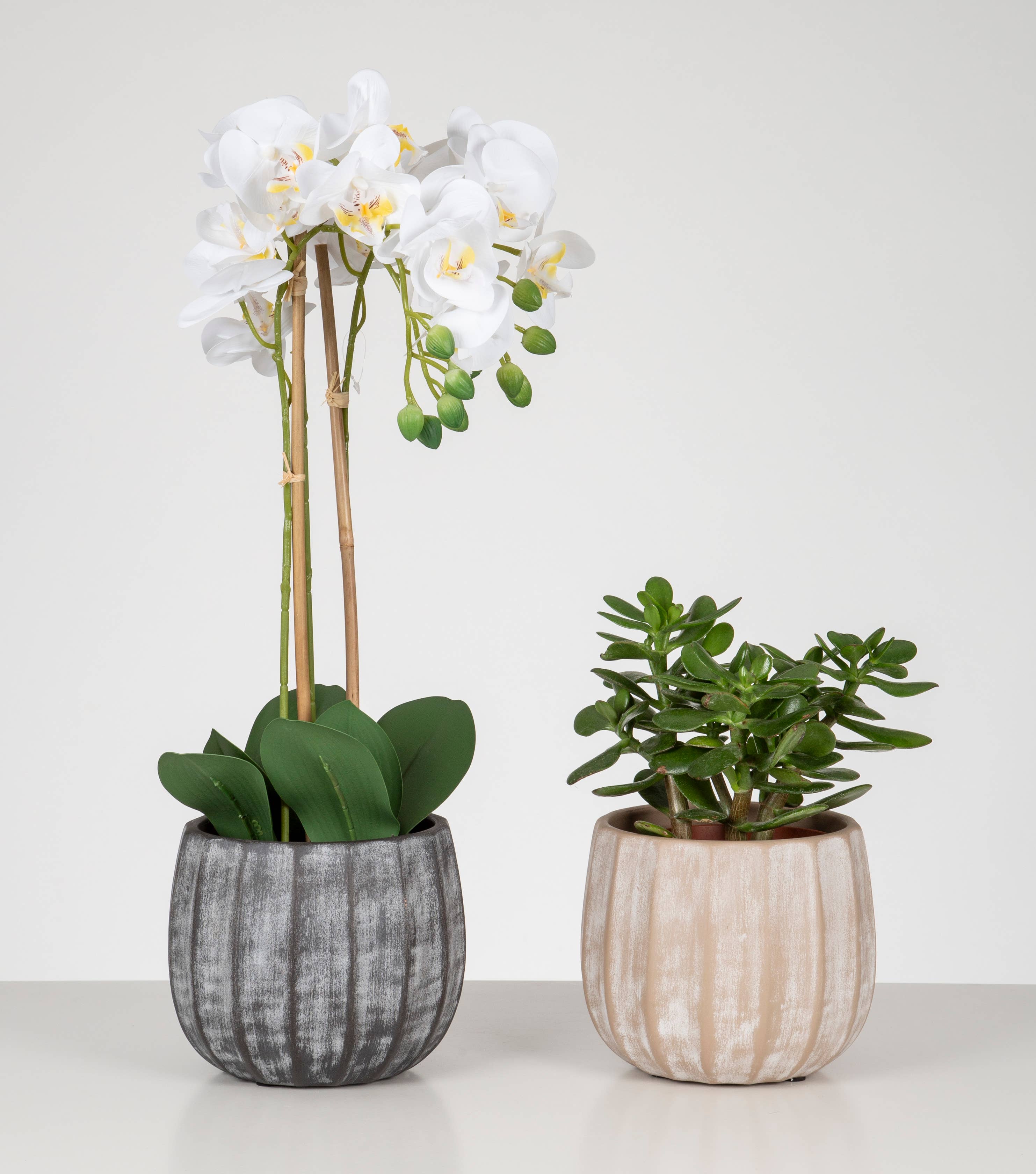 Blumentopf/Übertopf 784 Washed Cream aus Keramik