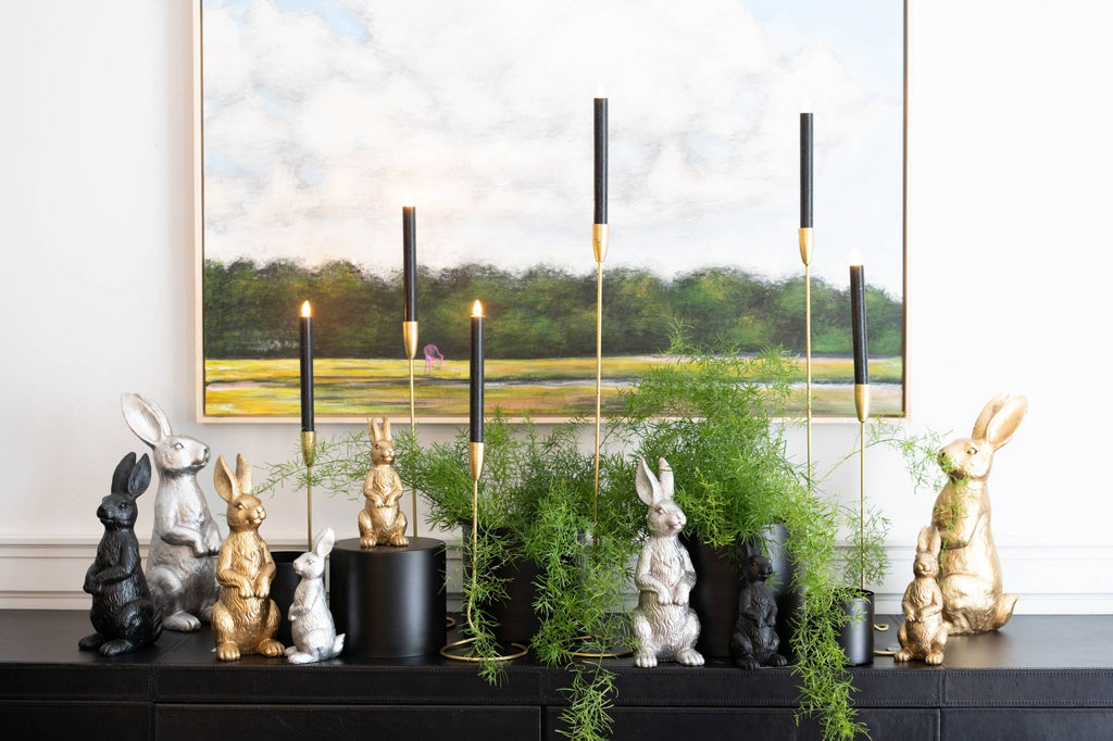 Metall Kerzenhalter Lano, D13cm, H32cm, Gold