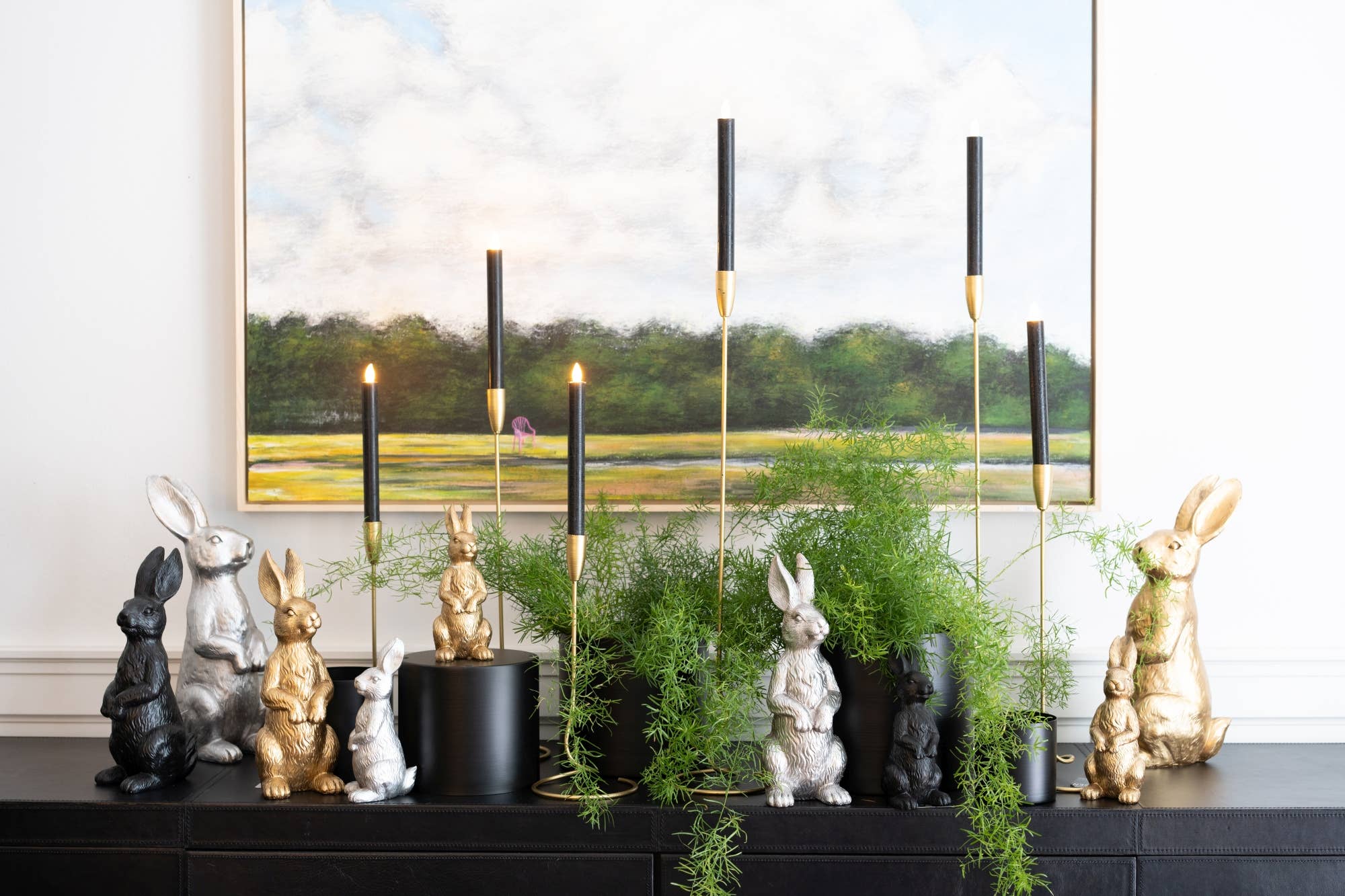 Metall Kerzenhalter Lano, D13cm, H32cm, Gold