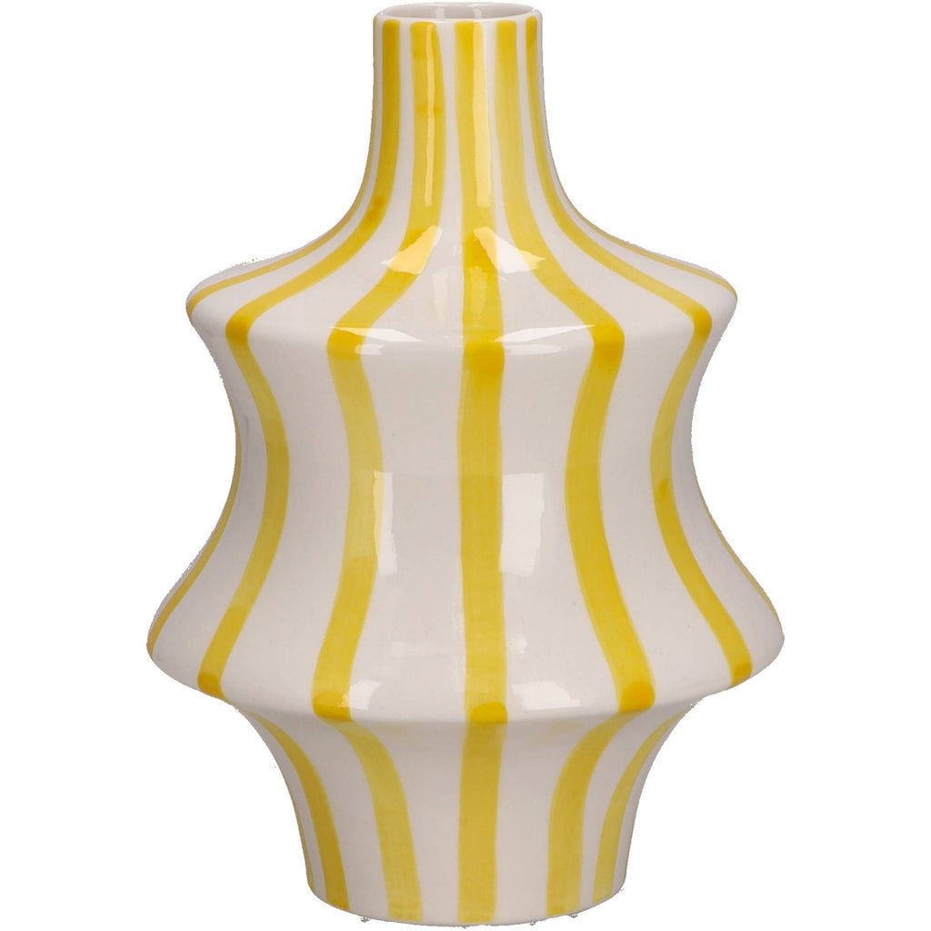 Keramik Vase Finley, D18cm, H25cm, Gelb Glanz