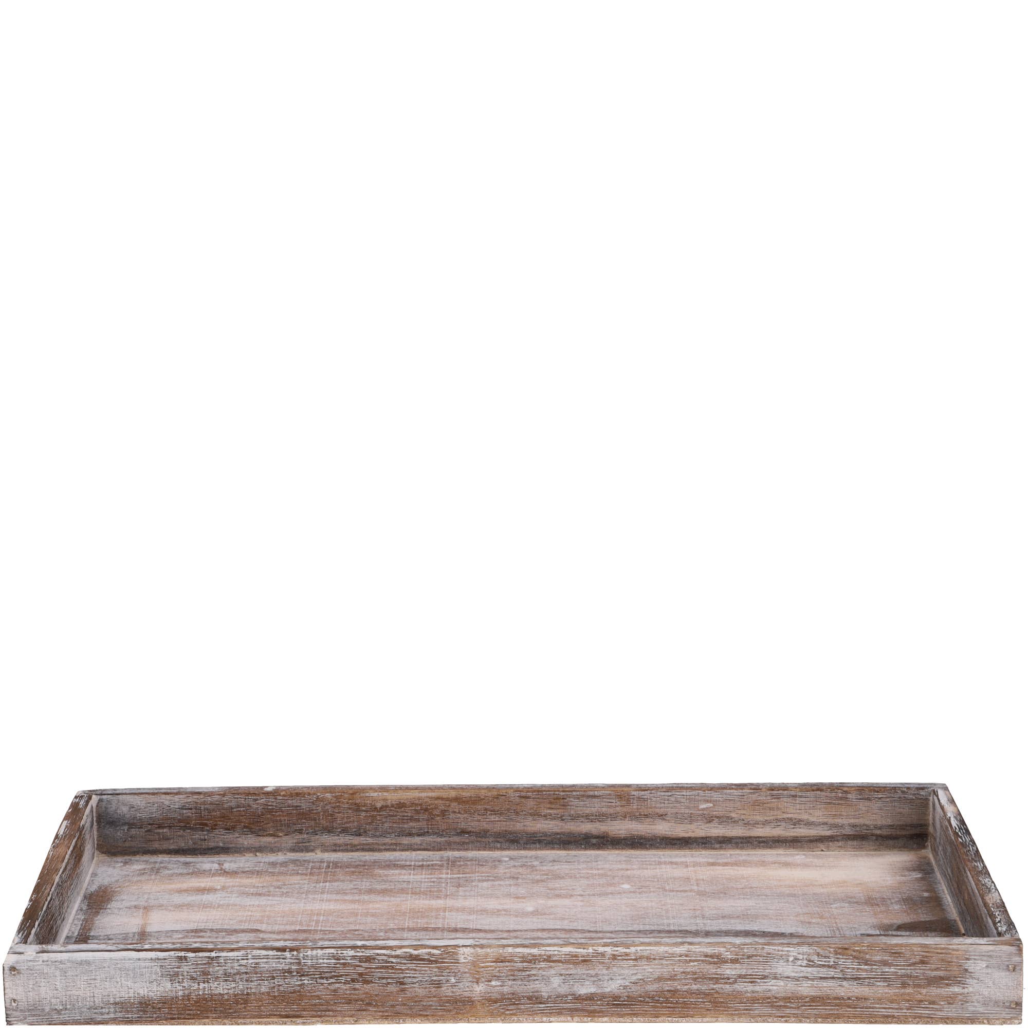 Holz Tablett Bassi, L37cm, B18cm, natur weiß gewis