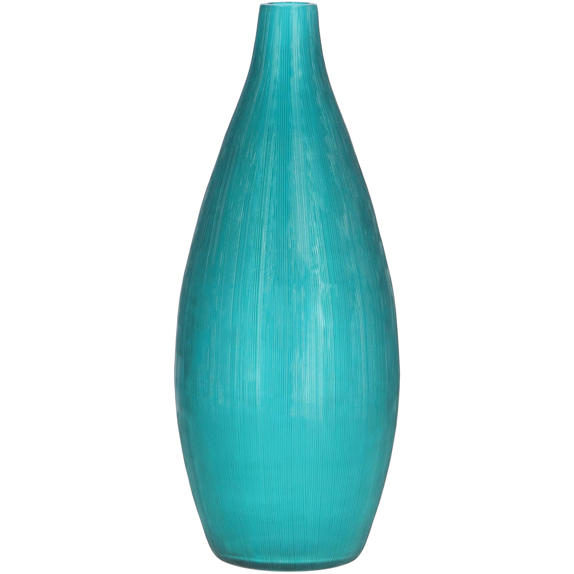 Glas Vase Foggia, D9,5cm, H20cm, Türkis