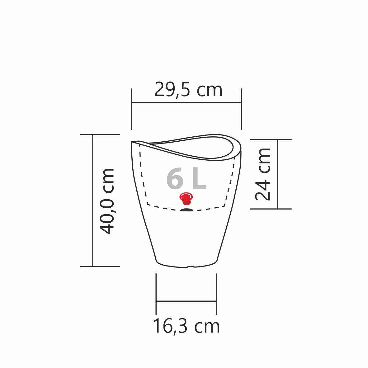 Blumentopf/Pflanzgefäß Wave Globe High 254 aus Kunststoff