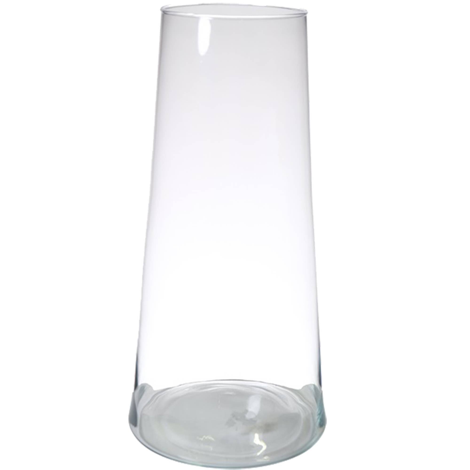 Glas Trapezvase Donna, H40cm, D18, 5cm Klar