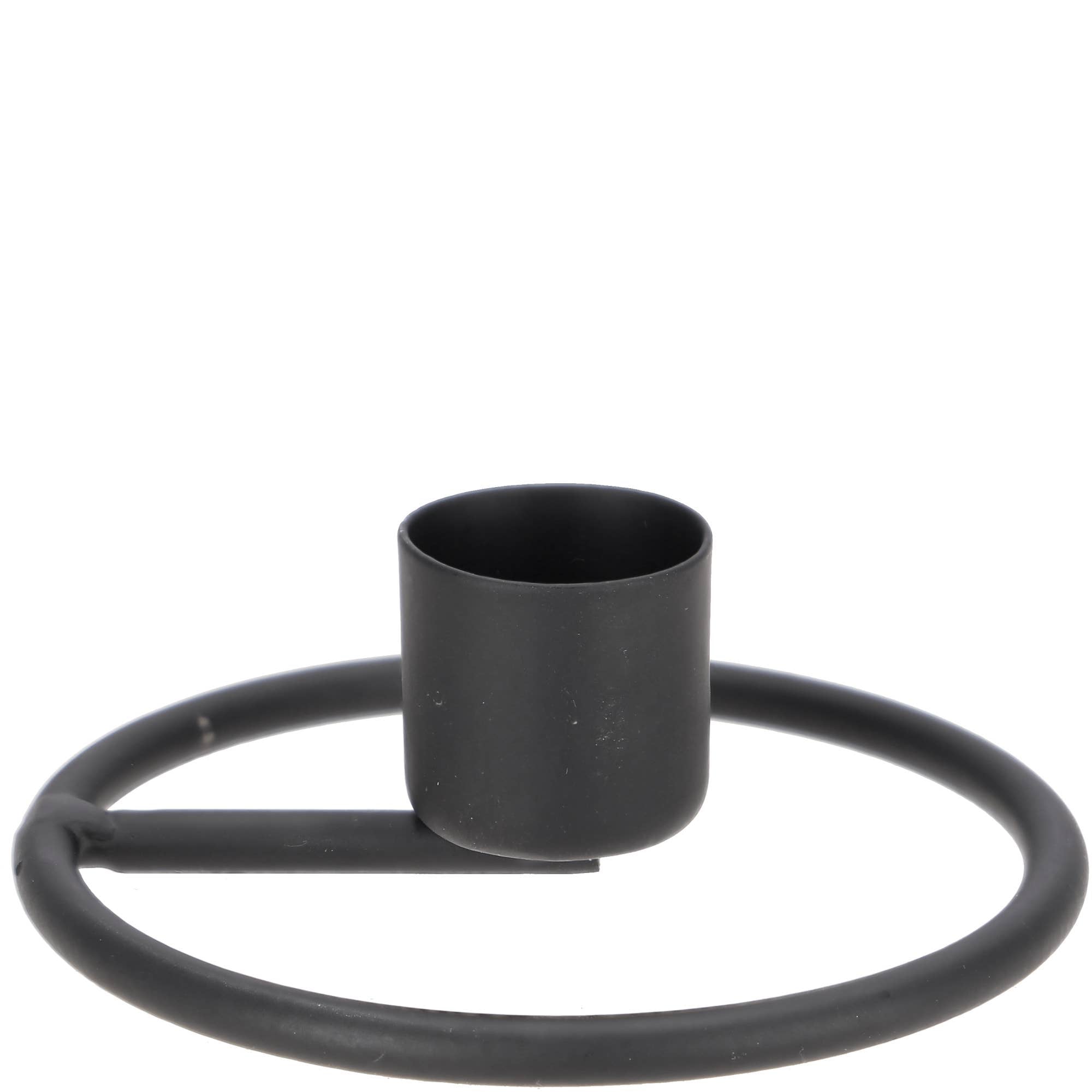 Metall Kerzenhalter Eldan Für Stabkerze, D8cm, H2cm, Schwarz