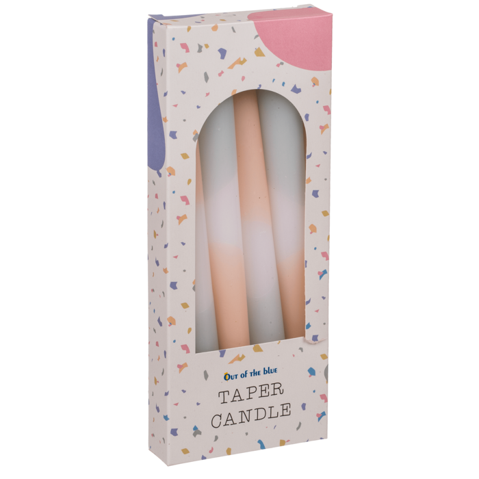 Spitzkerze mit Farbverlauf, Pastell,