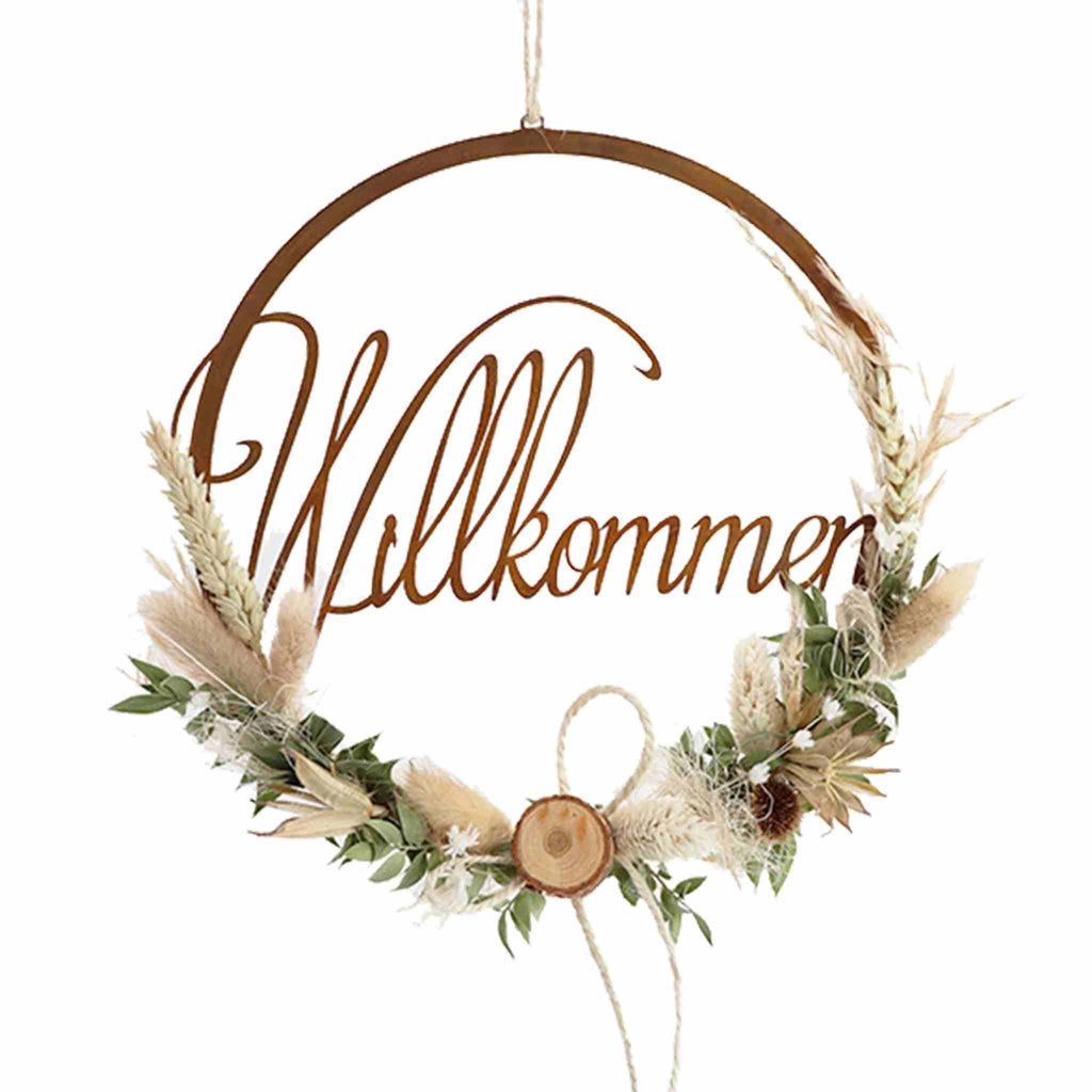 Willkommen Türkranz Boho Fensterdeko Rost Deko Türschild